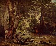 Gustave Courbet Rehbock im Wald painting